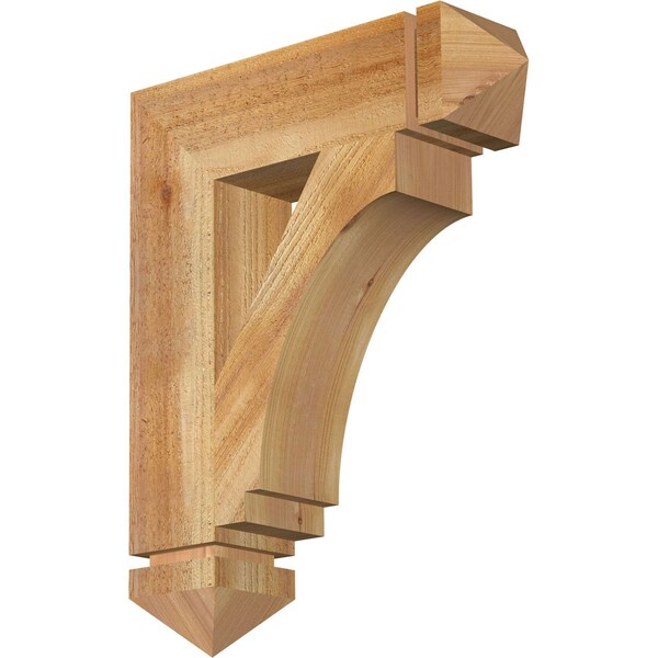 Ekena Millwork Imperial Arts & Crafts Rough Sawn Bracket, Western Red Cedar, 4"W x 16"D x 20"H BKT04X16X20IMP03RWR - main